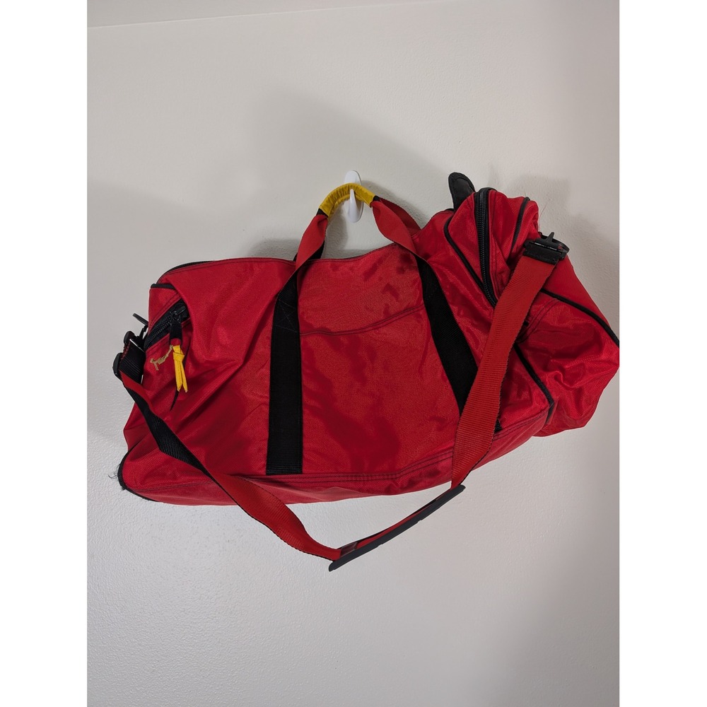 Vintage Marlboro Adventure Team Duffel Bag Red 90s Travel Gym Bag Large Logo - Picture 7 of 16